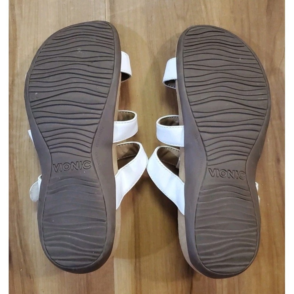 Vionic Misa Sandals Women 8 M White Patent Strappy Gladiator Comfort Adjustable - Picture 9 of 10